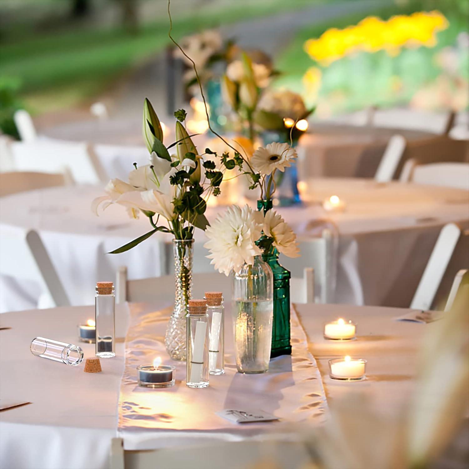 40x Mini Glasflaschen mit Korken, 20ml Reagenzglas Set