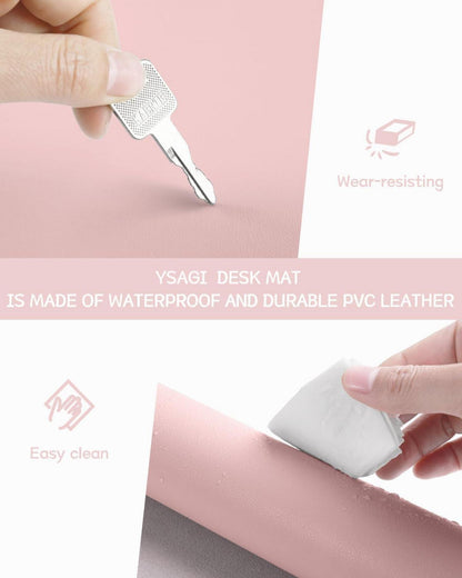 Büro Mauspad Schreibtischunterlage Leder Wildleder rutschfest 60x35cm Rosa