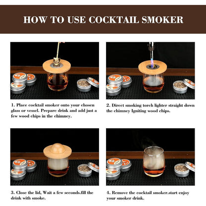 Whiskey Smoker Set Geschenke für Männer mit 4 Holzchips Kit