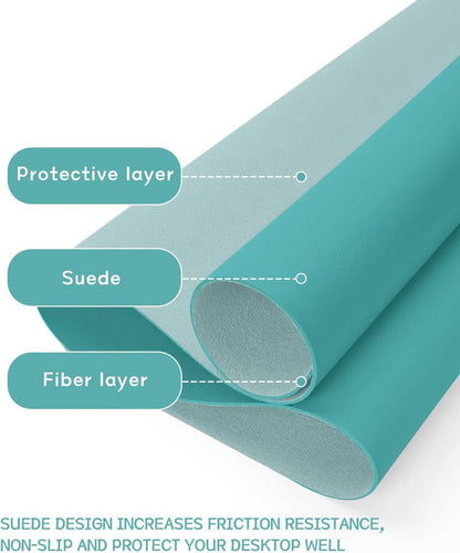 Großes Office Mousepad mit Leder und Wildleder, Multifunktional