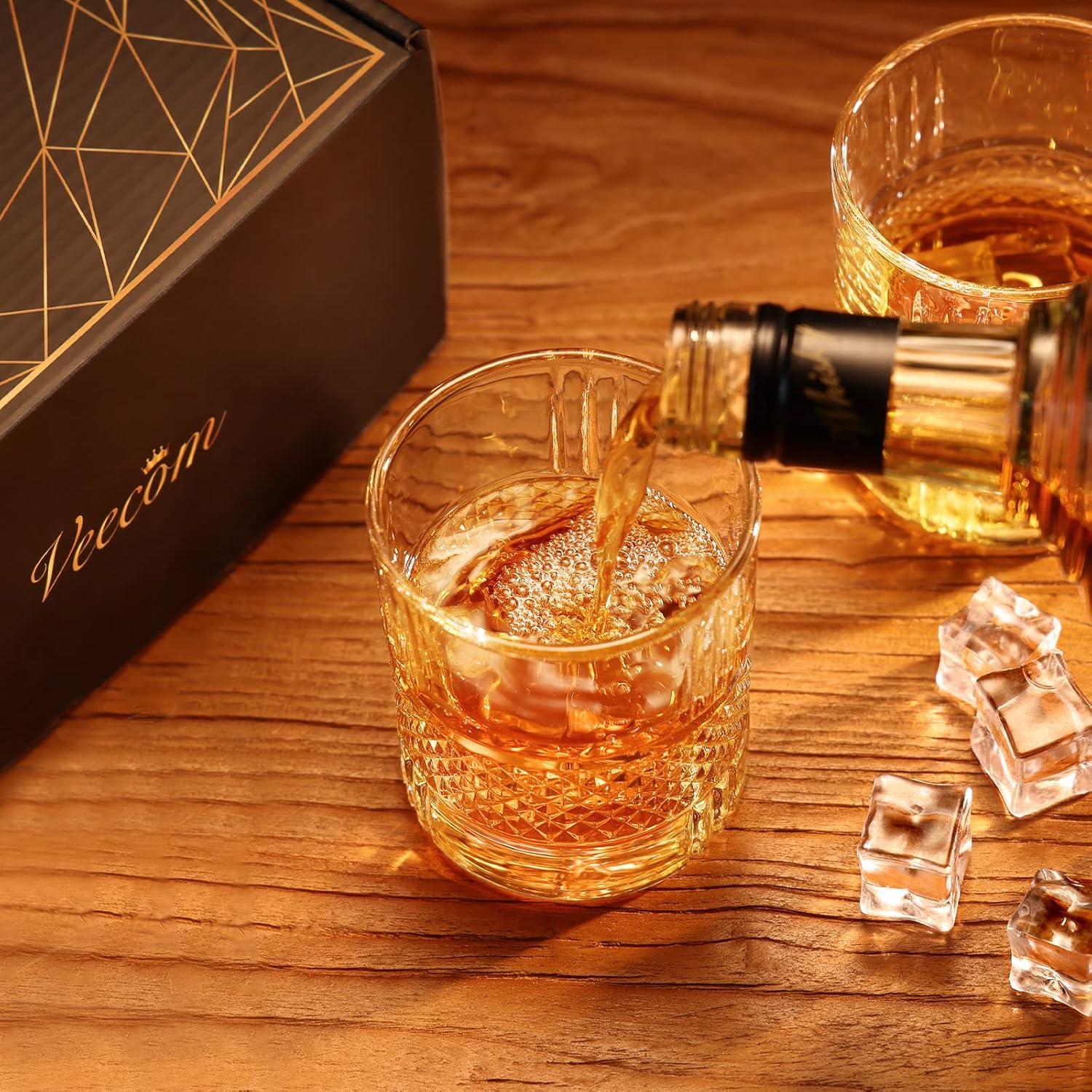 Whiskey Gläser 300ml 4er Set Whisky Rum Gin Cocktail Tumbler