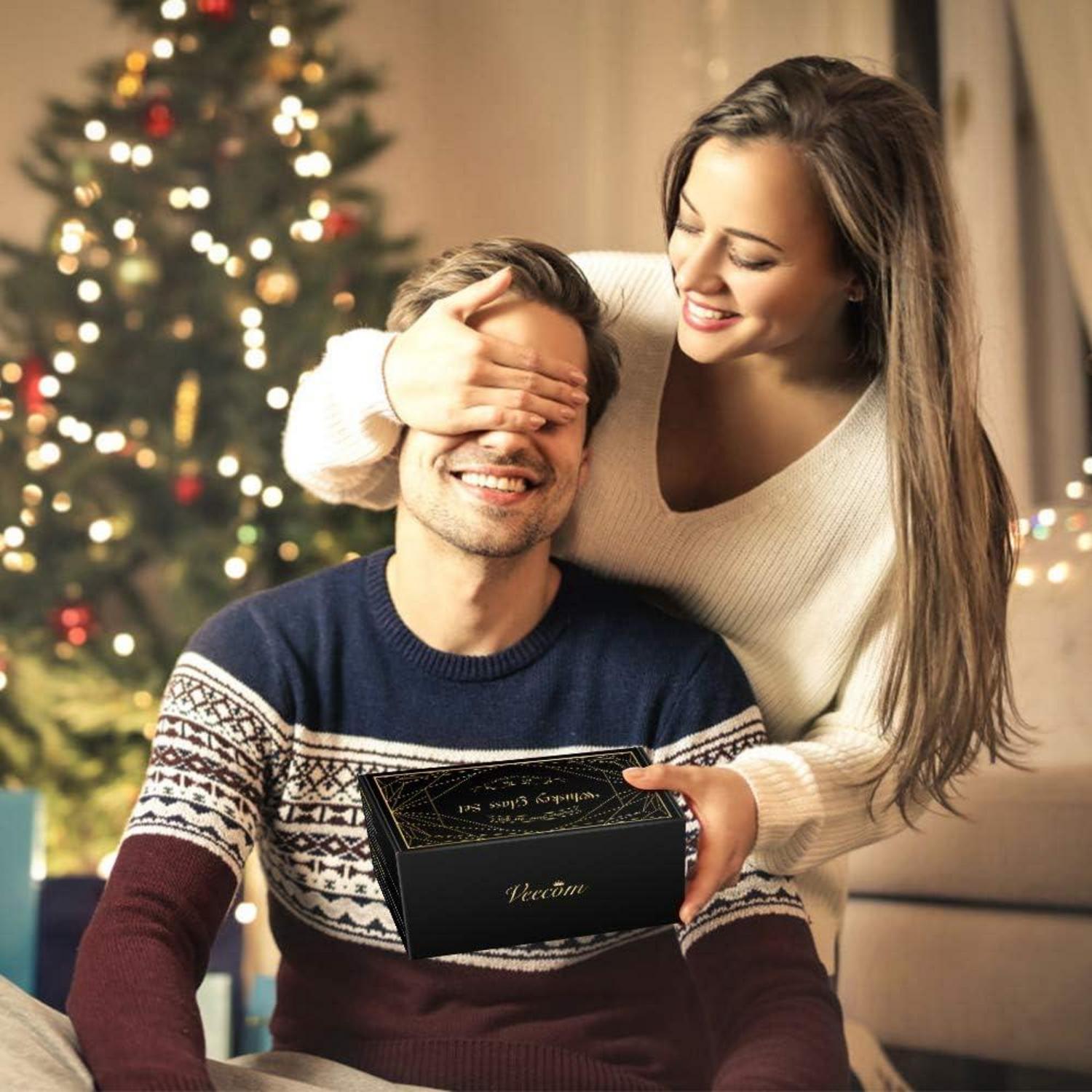 Whiskey Gläser 4er Set 300ml Tumbler für Alkohol Männer Geschenk