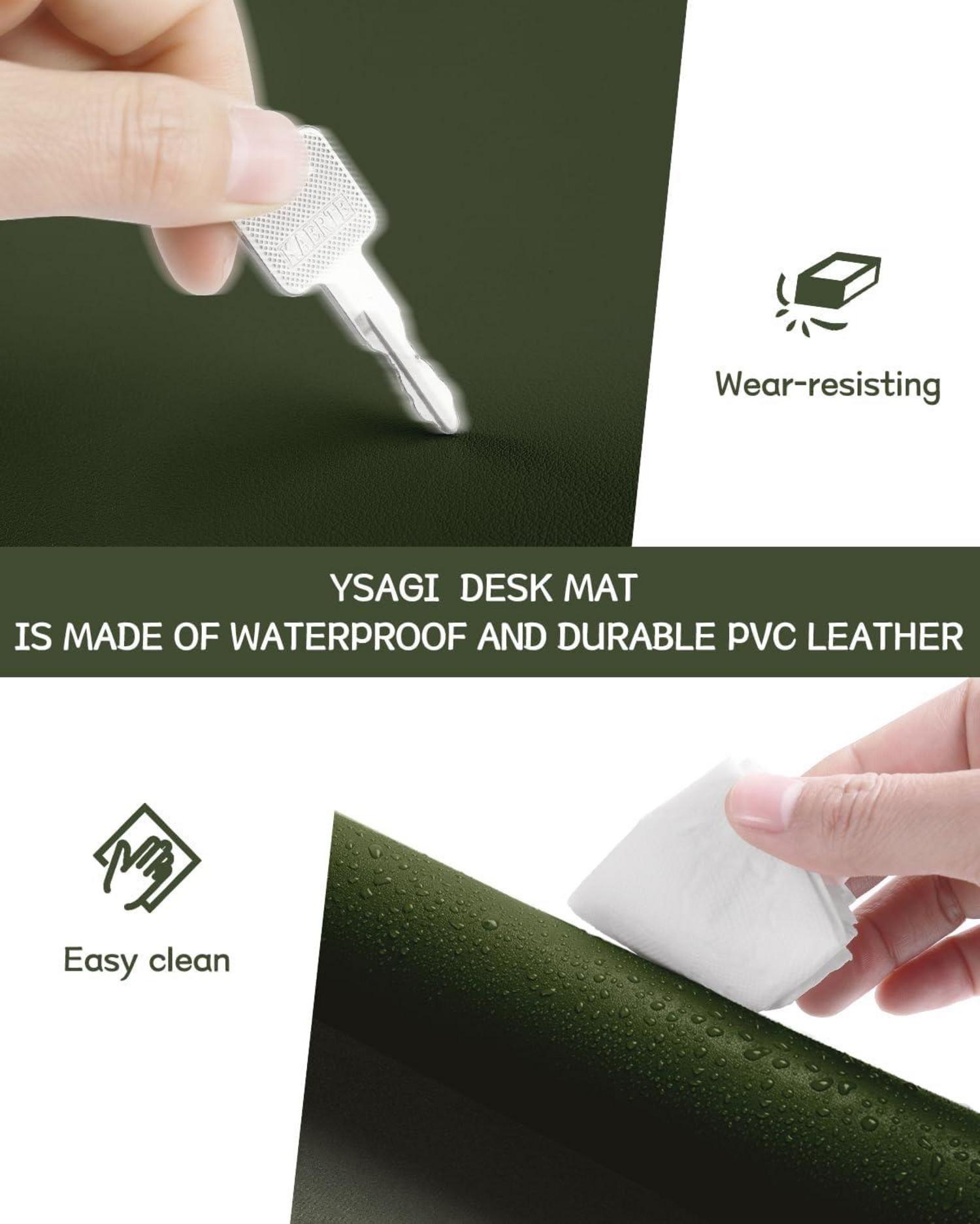 Großes Office Mousepad Schreibtischunterlage 90x43cm Dunkelgrün Wildleder