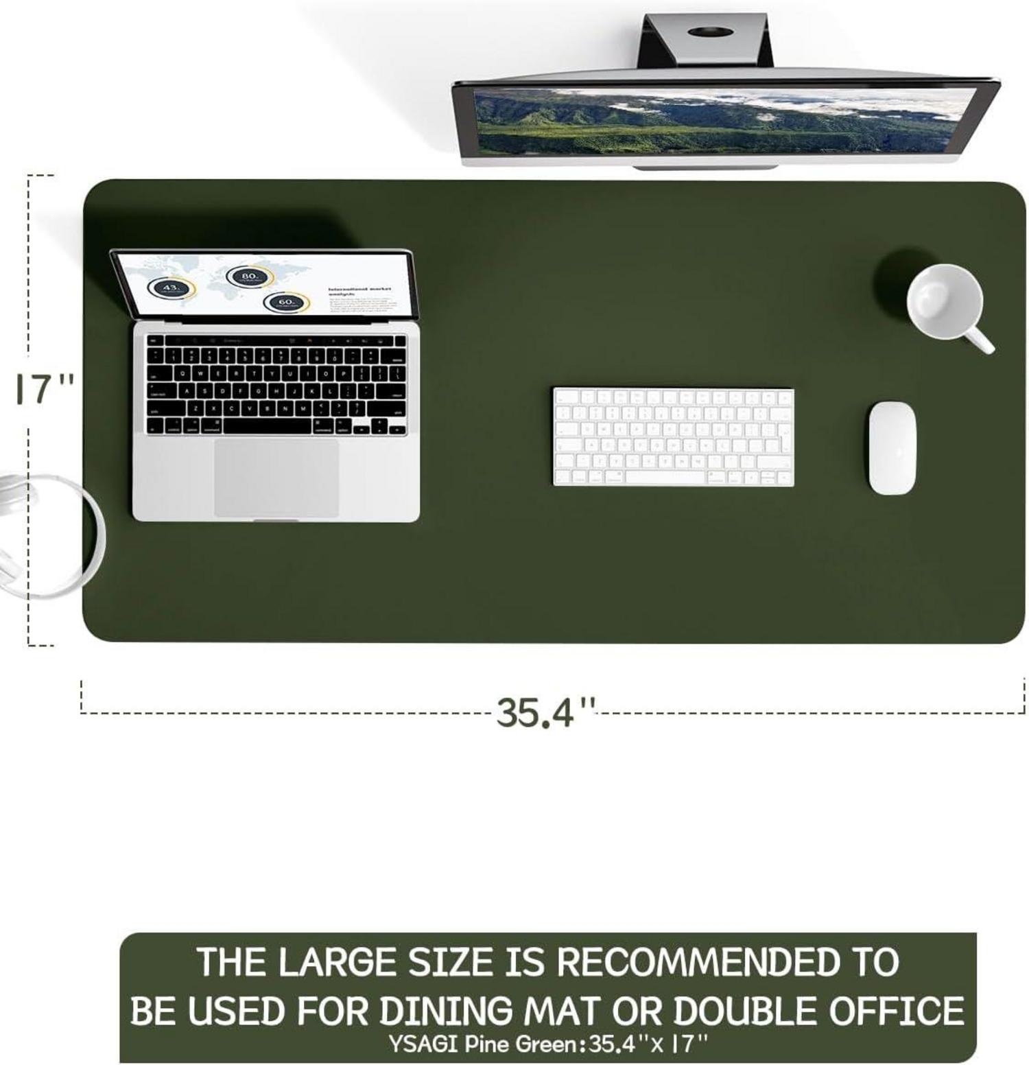 Großes Office Mousepad Schreibtischunterlage 90x43cm Dunkelgrün Wildleder