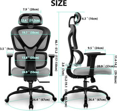 Ergonomischer Bürostuhl mit verstellbarer Kopfstütze und