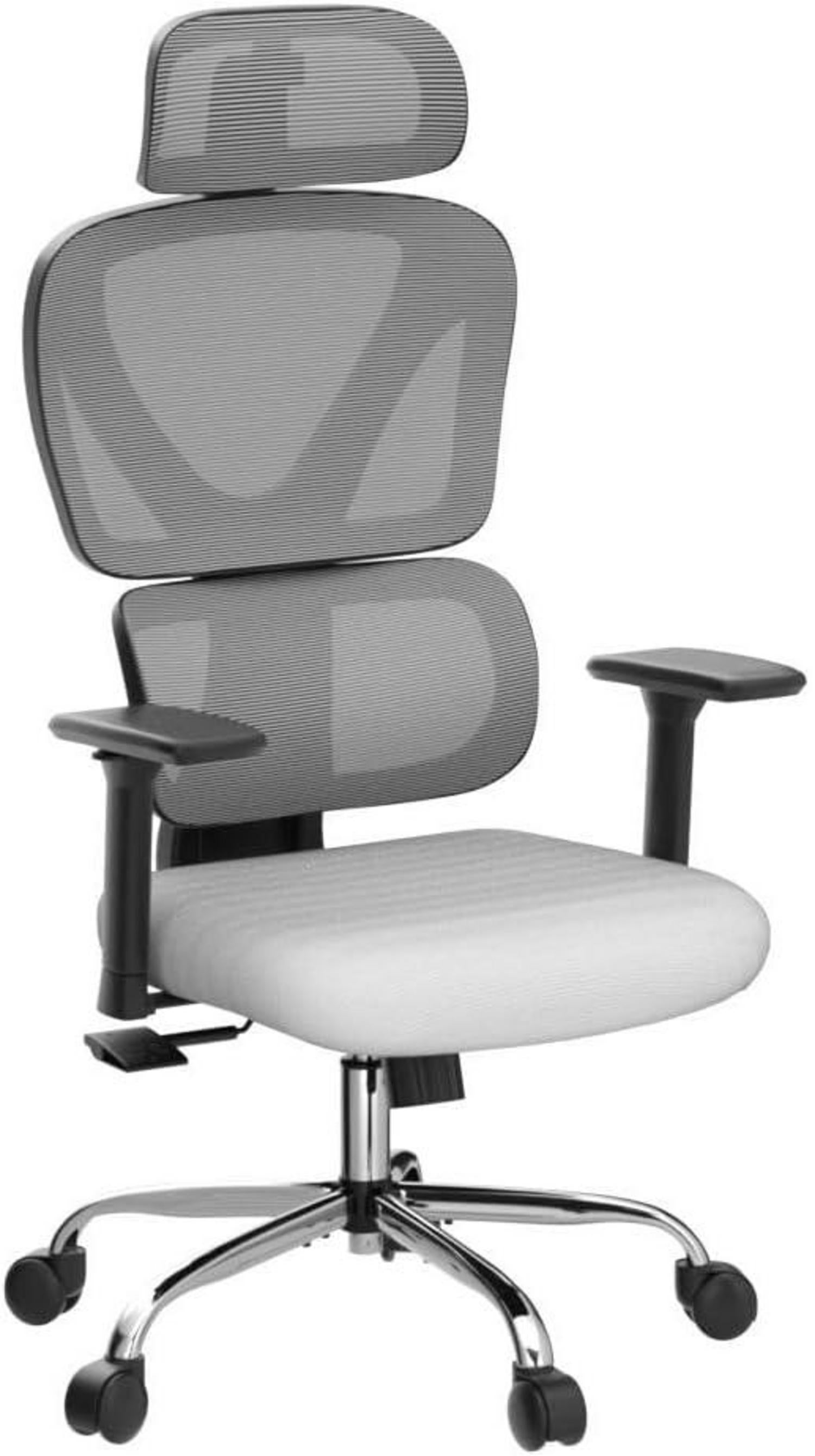 Ergonomischer Bürostuhl mit Kopfstütze Armlehnen Lendenwirbelstütze 150kg