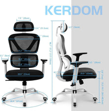 Ergonomischer Bürostuhl mit Verstellbarer Kopfstütze und