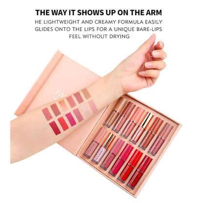 12er Set Nude Matte Lippenstifte Antihaft Lipgloss wasserdicht langlebig