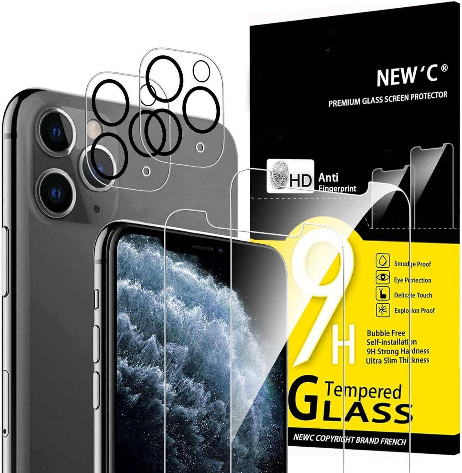 Panzer Schutzglas Set für iPhone 11 Pro, 4-teilig