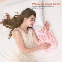 Wärmflasche mit pelzigem Bezug 2l Rosa Blume Warme Hilfe