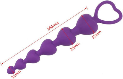 Anal Beads Silikon Buttplug mit 6 Kugeln für Männer Frauen