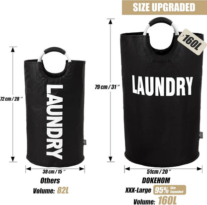 Faltbare Wäschekörbe 160L Große Kapazität Stoff Oxford mit PE