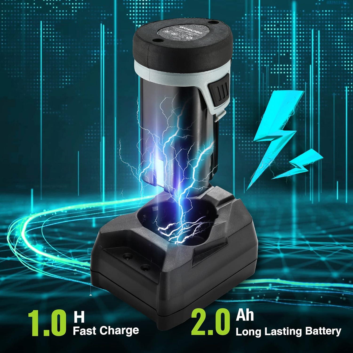 WORKPRO Lithium-Akku 12V 2,0 Ah Gummiertes Gehäuse.transportabel