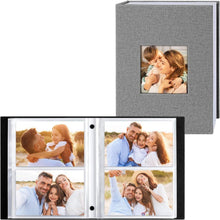 Fotoalbum 10x15 200 Taschen Leinen Einsteckalbum Querformat Grau