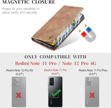 CaseMe Xiaomi Redmi Note 11 Pro 5G/4G Leder Klapphülle Braun