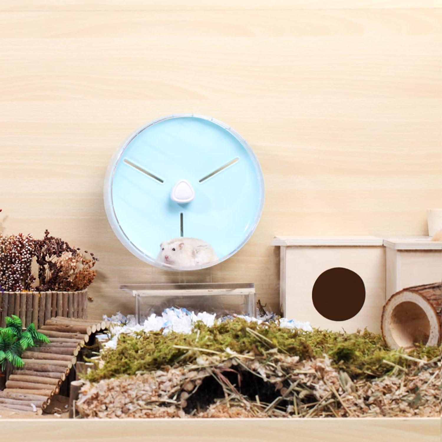 Laufrad Hamster 21cm Leises Hamsterrad Verstellbarer Ständer Blau
