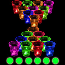 22 Leuchtende Partybecher Neon-Set mit LED Lichtern