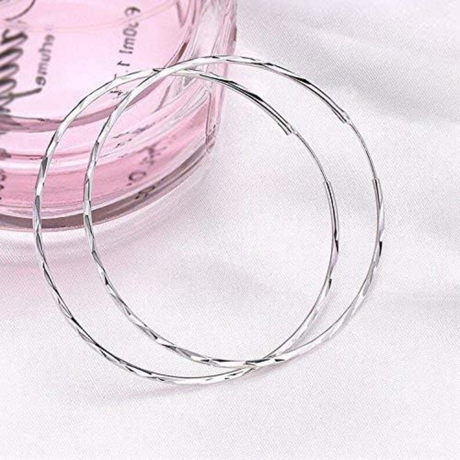 925 Sterling Silber Endless Creolen Ohrringe Damen Mädchen 70mm
