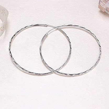 925 Sterling Silber Kreis Endless Creolen Ohrringe 70mm für Frauen & Mädchen