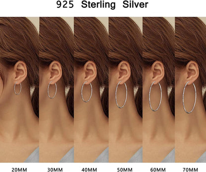 925 Sterling Silber Kreis Endless Creolen Ohrringe 70mm für Frauen