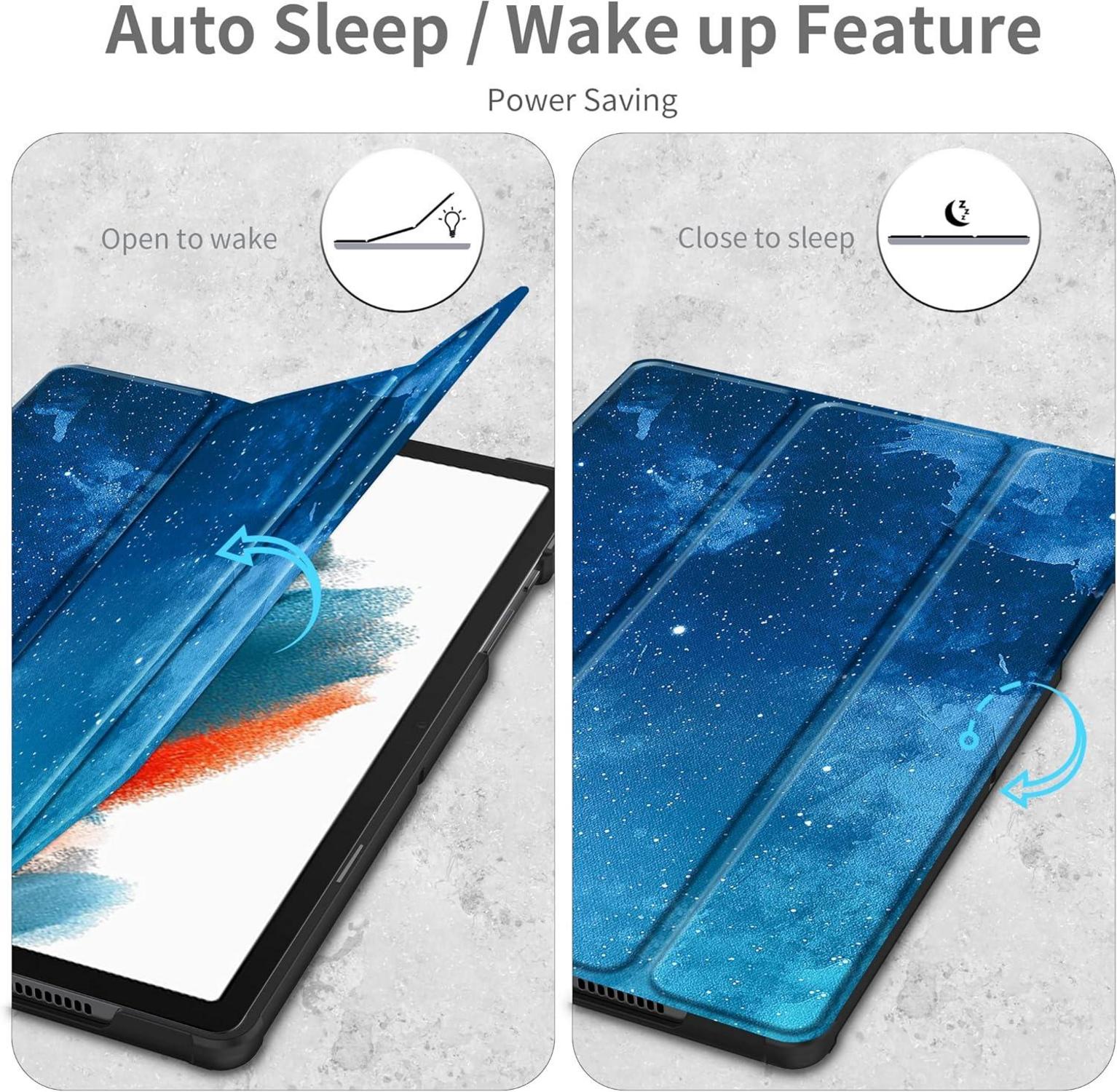 Schutzhülle für Samsung Galaxy Tab A8 10.5 PU Leder Blau Standfunktion