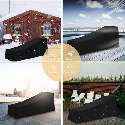 Gartenliege Abdeckung 420D Oxford Gewebe Schwarz 200x75x40/70cm
