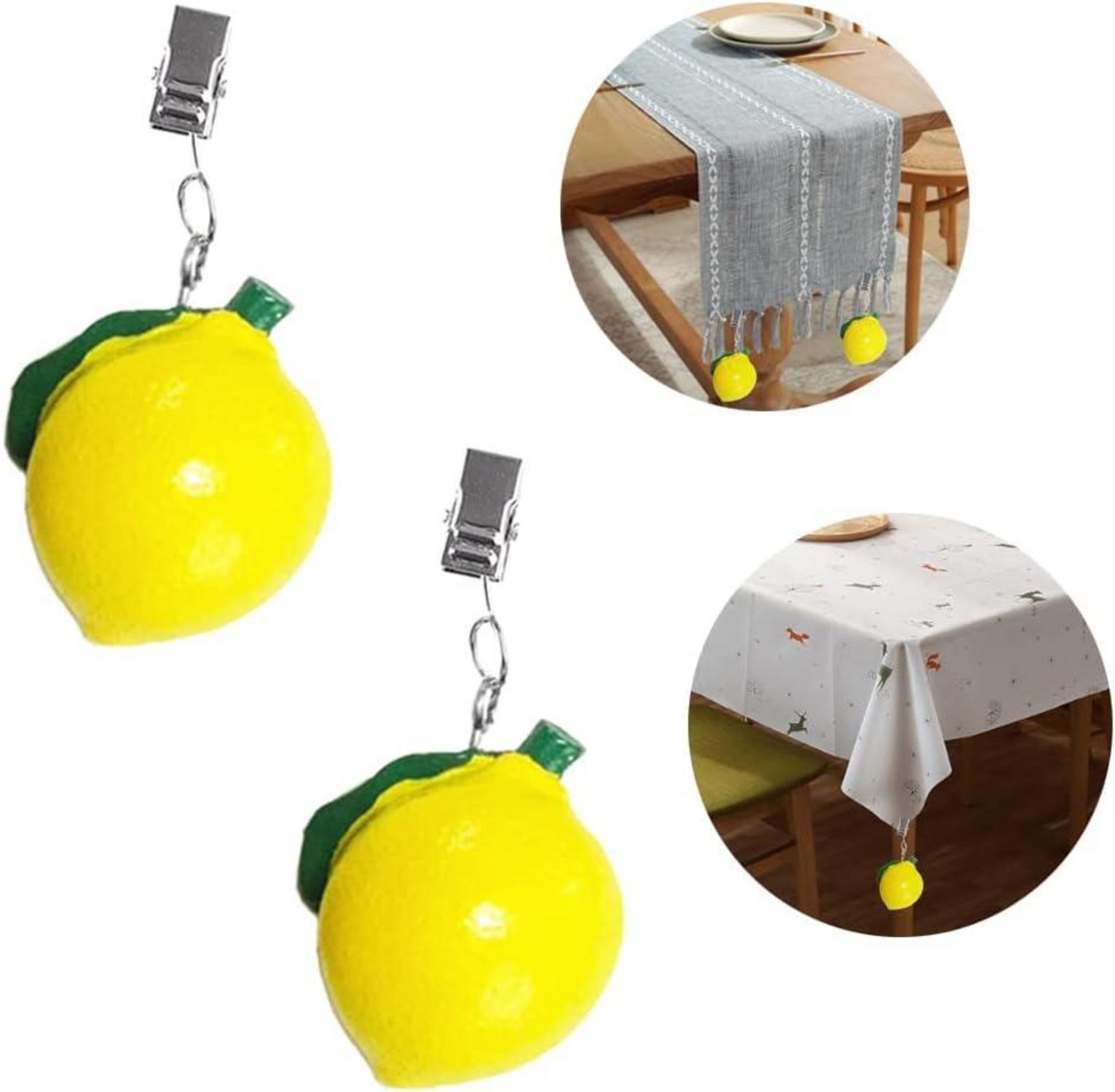 4er Set Zitronen Tischdeckenbeschwerer Polyresin für Draußen