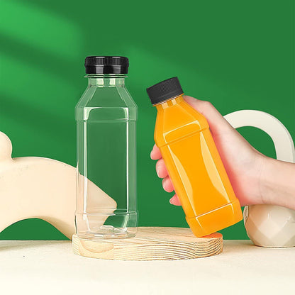 30 Stück 300ml transparente Kunststoff-Saftflaschen mit
