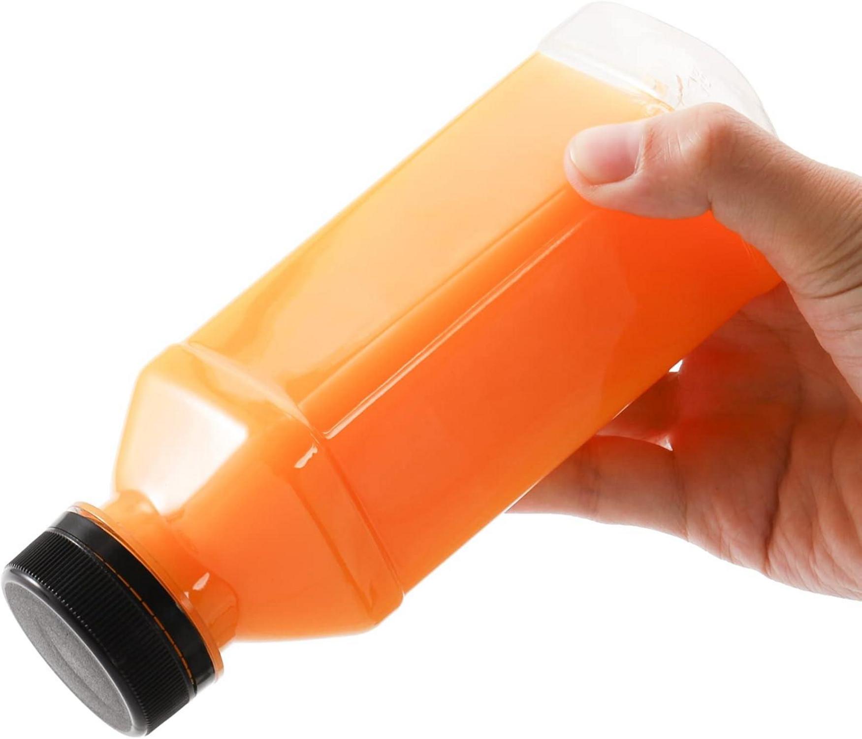 30er Set 300ml klare Kunststoff-Saftflaschen mit manipulationssicheren Deckeln