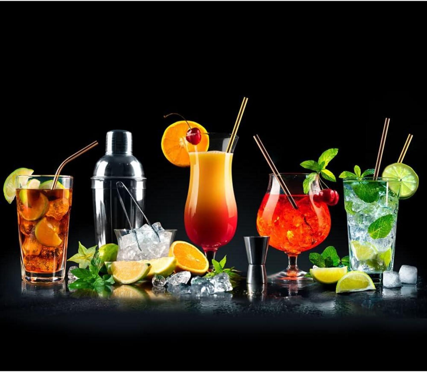 12er Goldene Metall Strohhalme Edelstahl Set BPA-frei