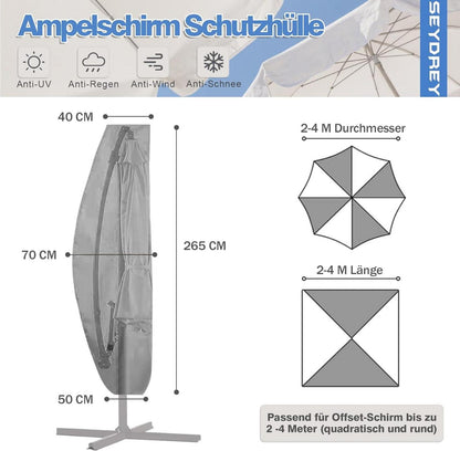 Sonnenschirm Schutzhülle Ampelschirm Abdeckung 420D für
