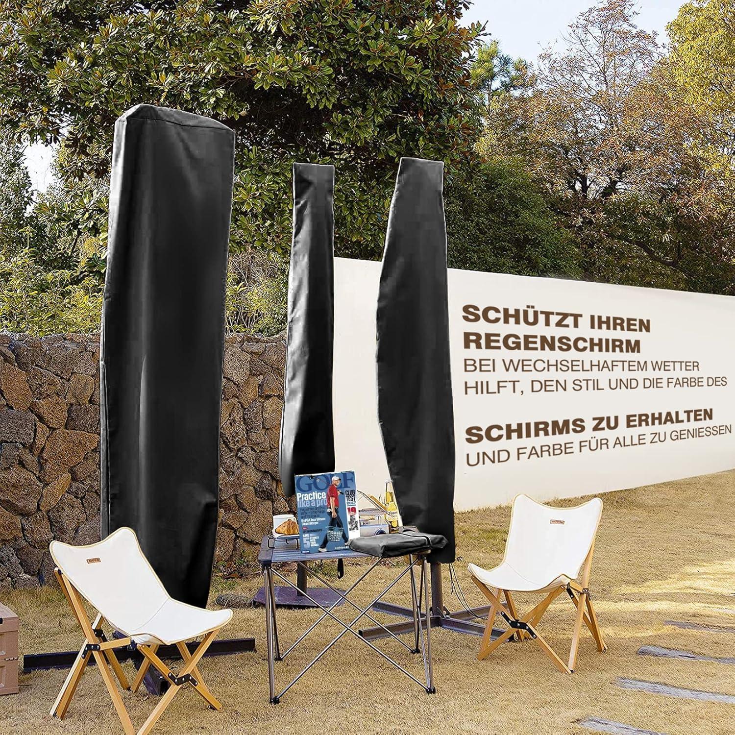 Sonnenschirm Schutzhülle Ø 200-400 cm 420D Ampelschirm Abdeckung 265x40/70/50 CM