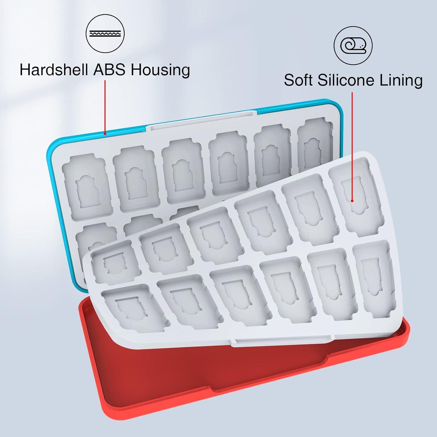 HEIYING Switch Game Card Aufbewahrungsbox | Tragbare Schutzhülle mit 24 Game Card Slots