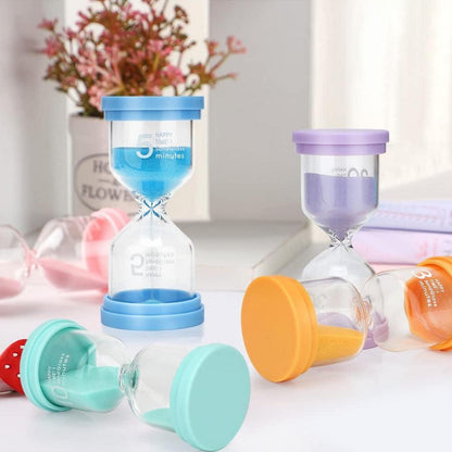 5er Set bunte Sanduhren für Kinder, Timer 3,5,10,15,30 Minuten - Schule, Zähneputzen, Kita, Büro, Deko