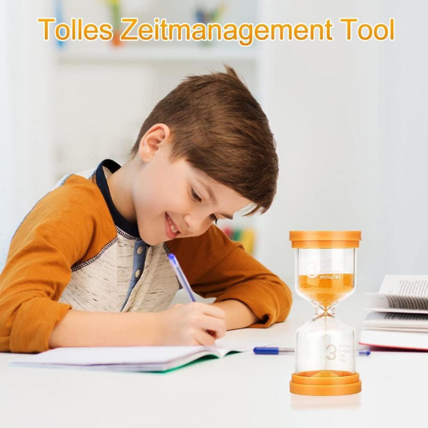 5er Set Zeitmesser Sanduhren Kinder Schule Zähneputzen Büro