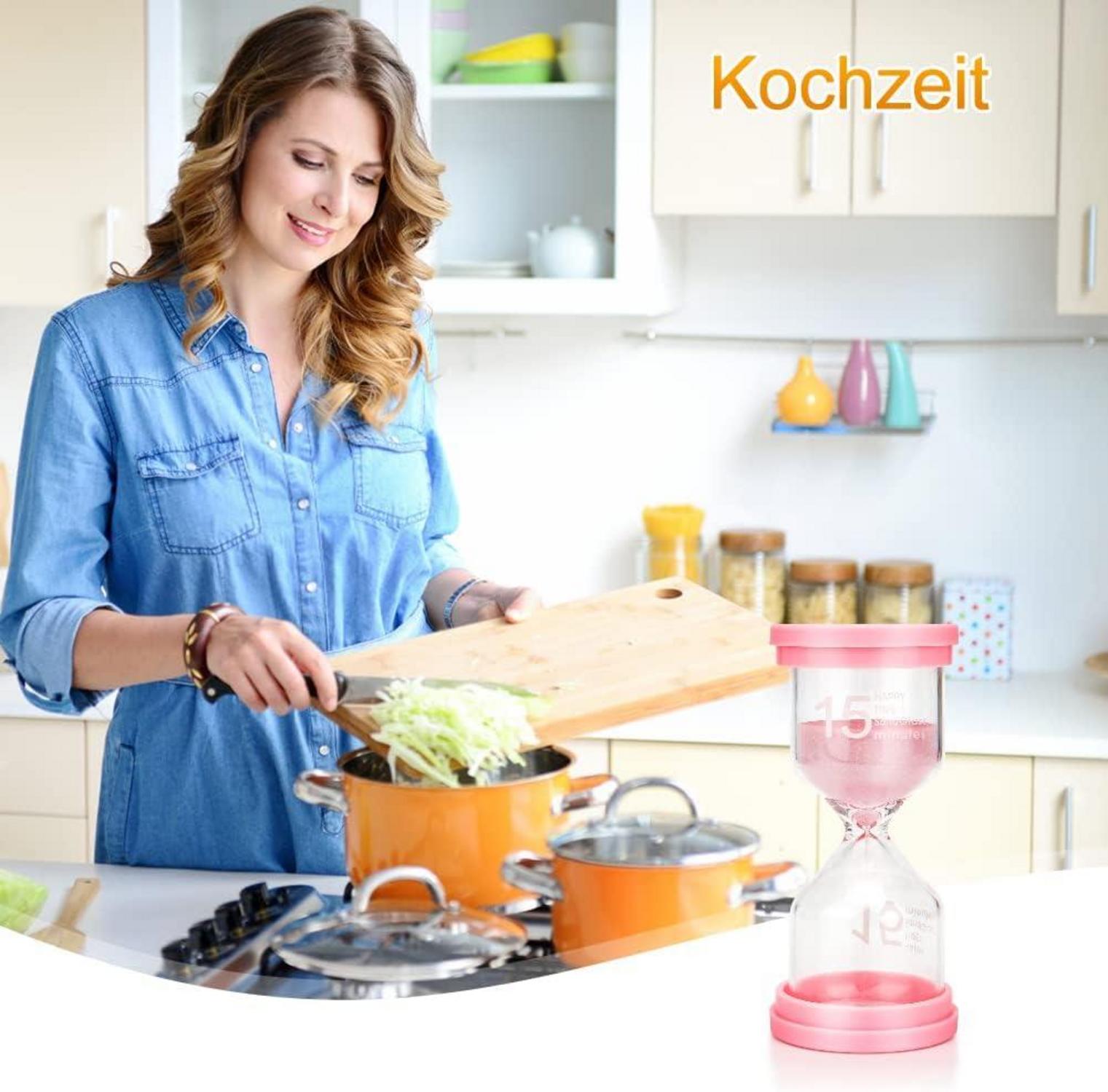 5er Sanduhr Timer Set, Bunte Sanduhren für Kinder, 3, 5, 10, 15, 30