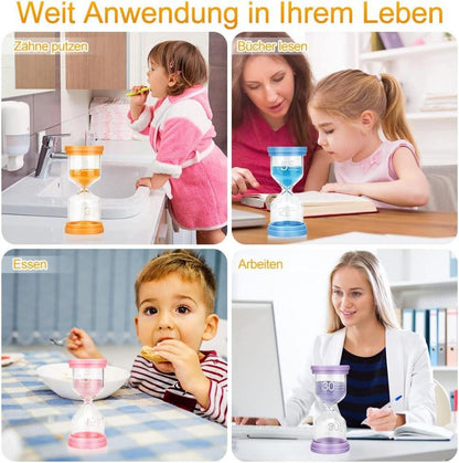 5er Set Zeitmesser Sanduhren Kinder Schule Zähneputzen Büro