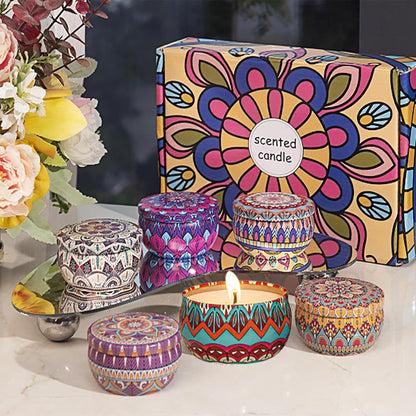 6er Pack Aromatherapiek. Natürliche Sojawachskerzen
