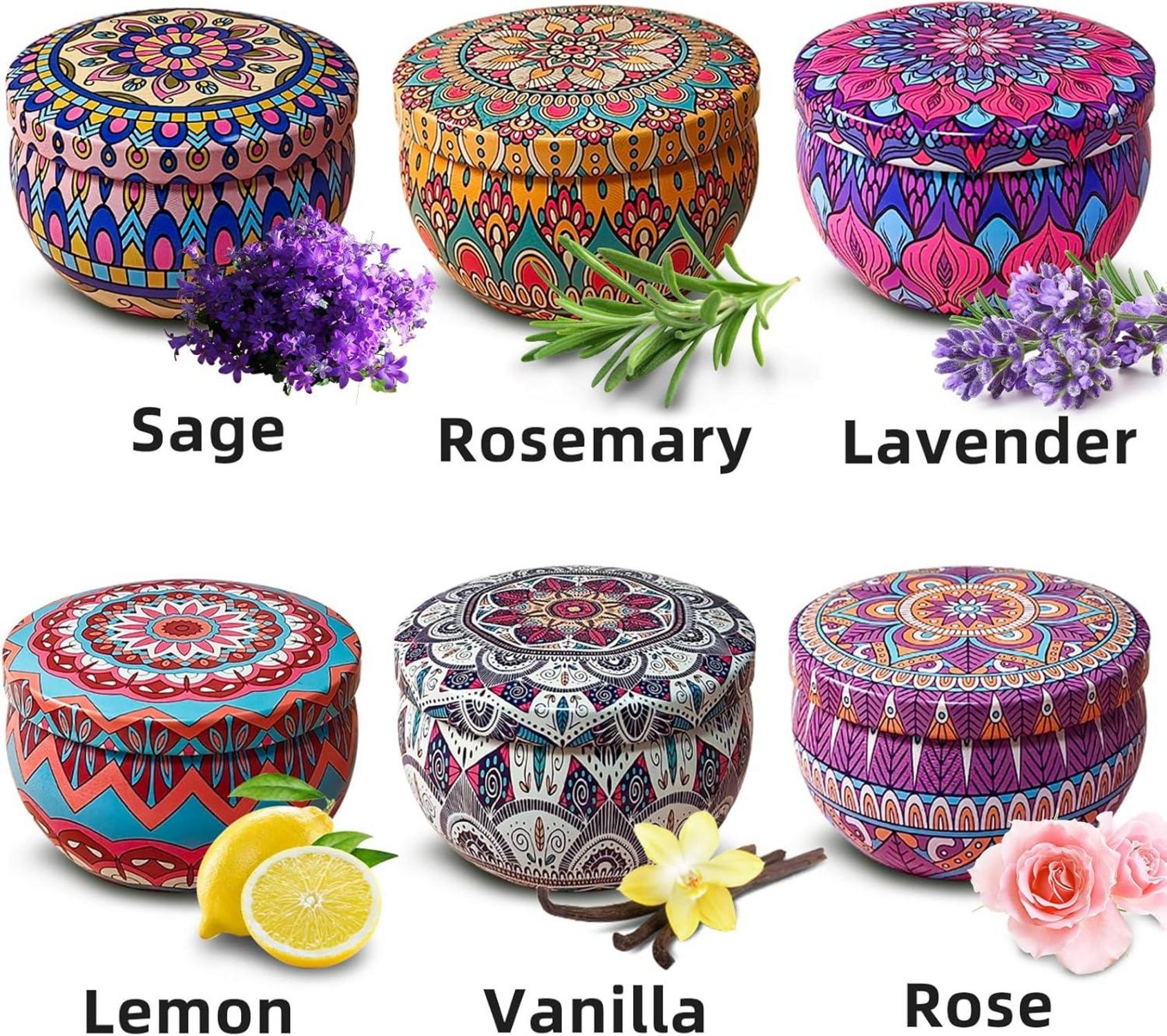 6er Set Geschenk Aromatherapie Kerzen Sojawachs 114
