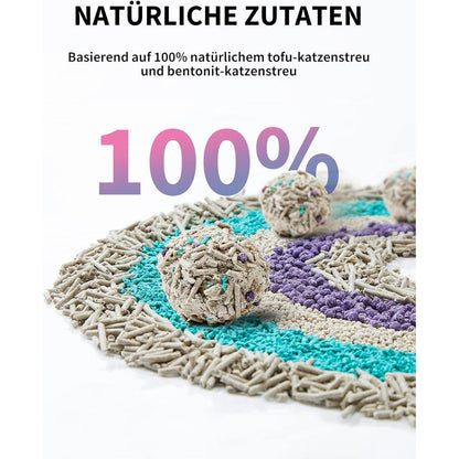 PETKIT 5-in-1 Tofu-Katzenstreu 7.2kg, Spülbar, Aktivkohle