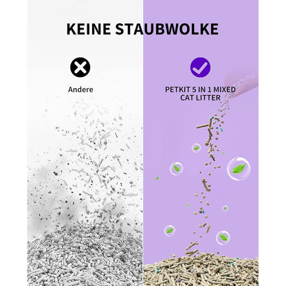 PETKIT 5-in-1 Tofu-Katzenstreu 7.2kg, Spülbar, Aktivkohle
