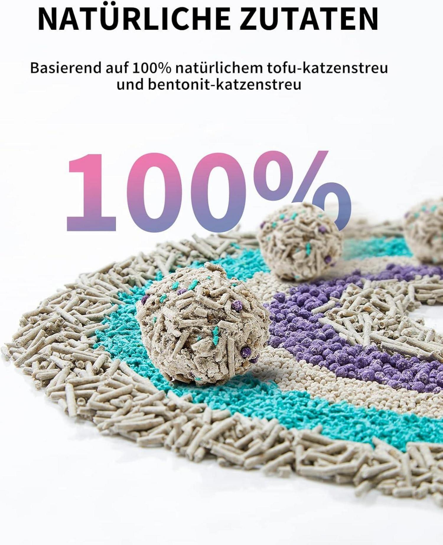 Katzenstreu Tofu Aktivkohle Spülbar Geruchsfrei 7.2kg 2 Taschen