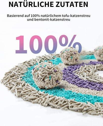 Katzenstreu Tofu Aktivkohle Spülbar Geruchsfrei 7.2kg 2 Taschen