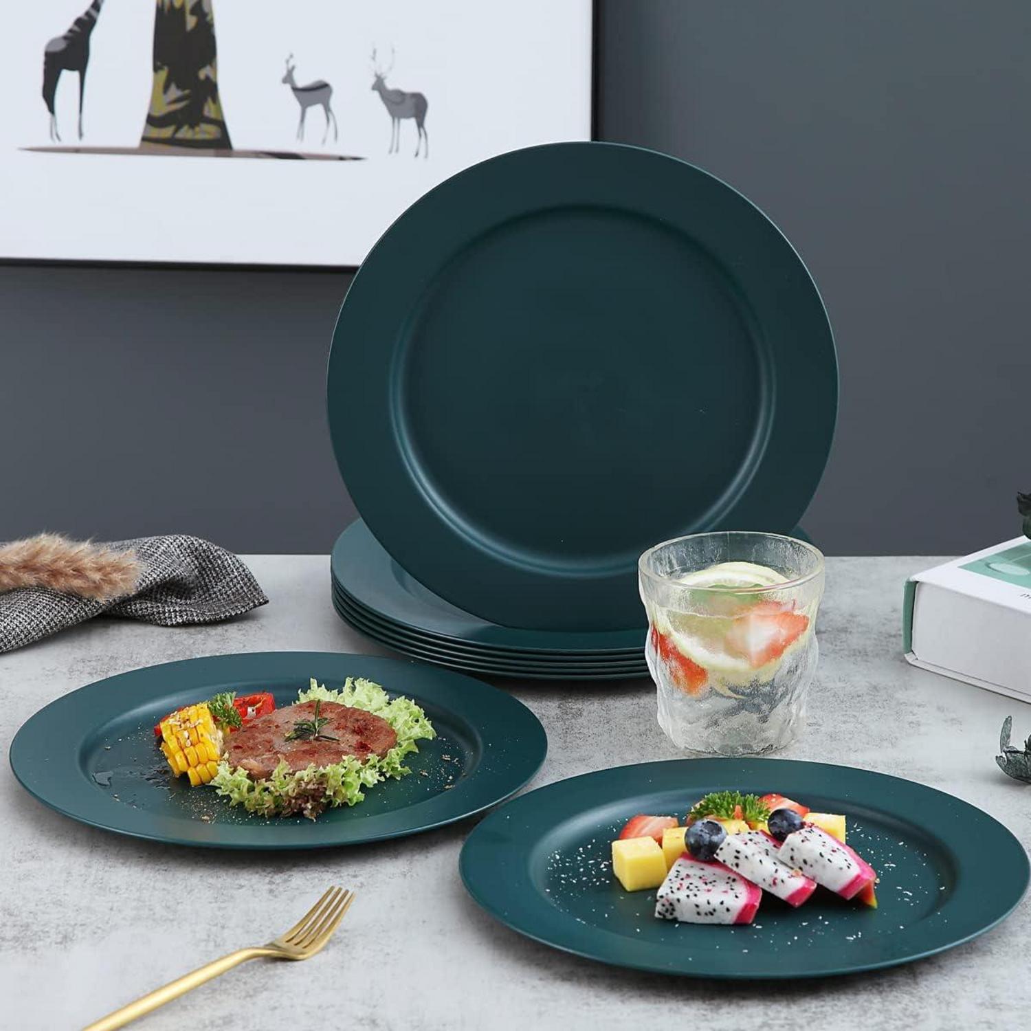 Kyraton 25cm Teller Set 8er Abbaubar BPA-frei Kinder Erwachsene