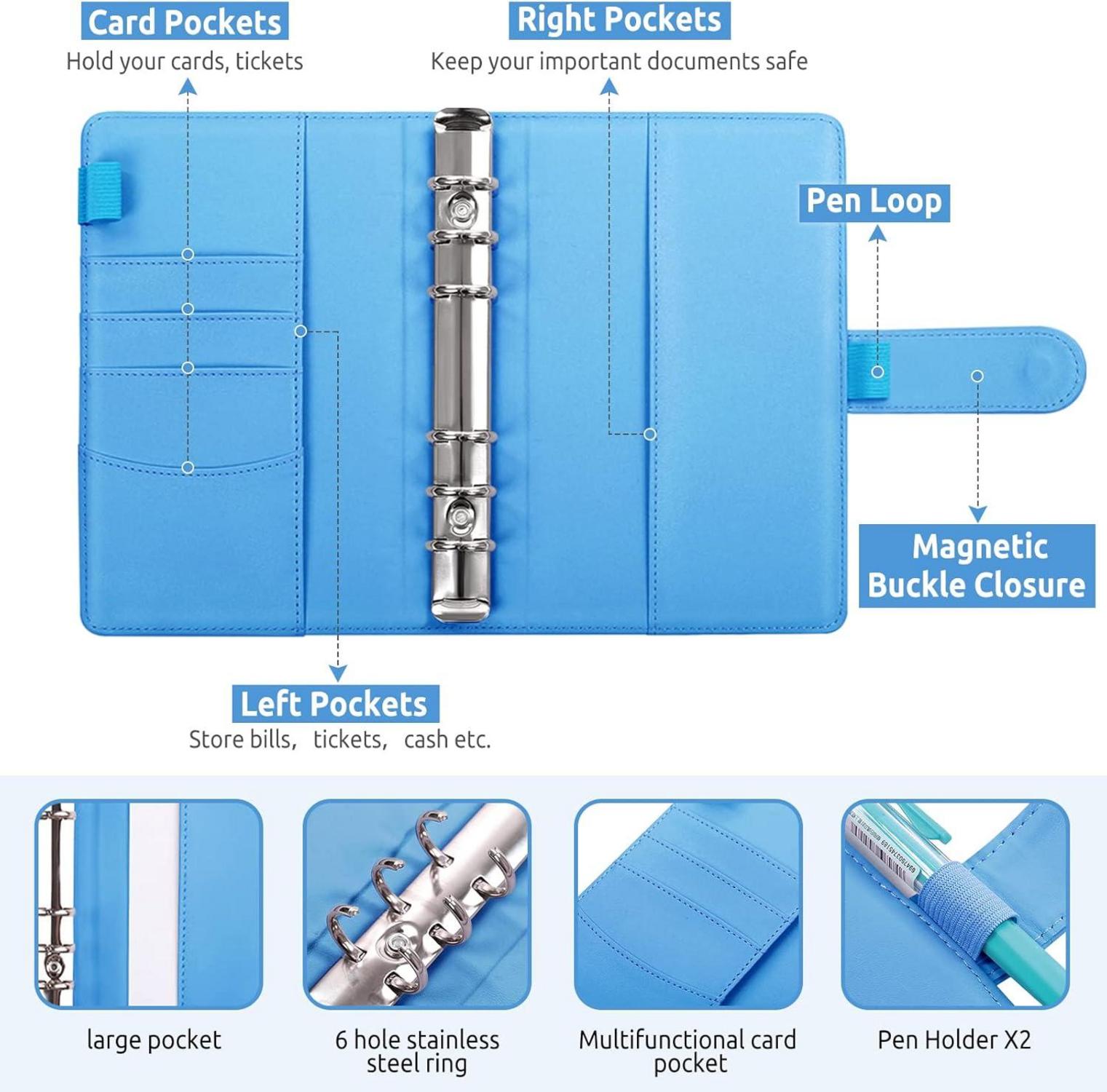 Budget Binder A6 Geld Organizer 12 Umschläge Sparbuch