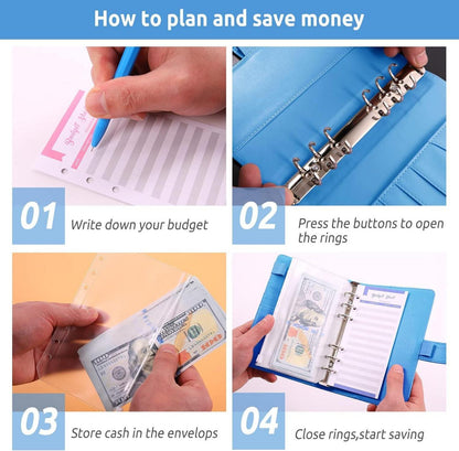 Budget Planner Binder A6 Geld Organizer Sparbuch Geldumschläge Umschlagmethode