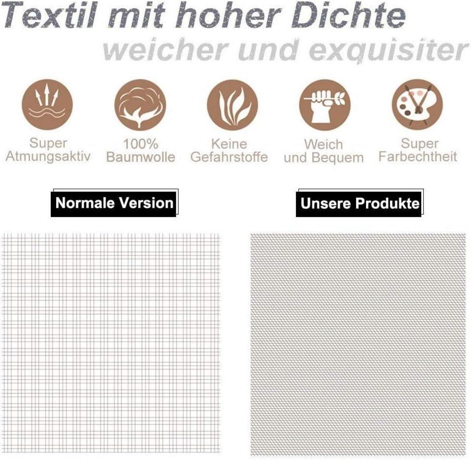 KEAYOO Bettwäsche 135x200 Baumwolle 4tlg Grau Rosa Blumen Wendebettwäsche