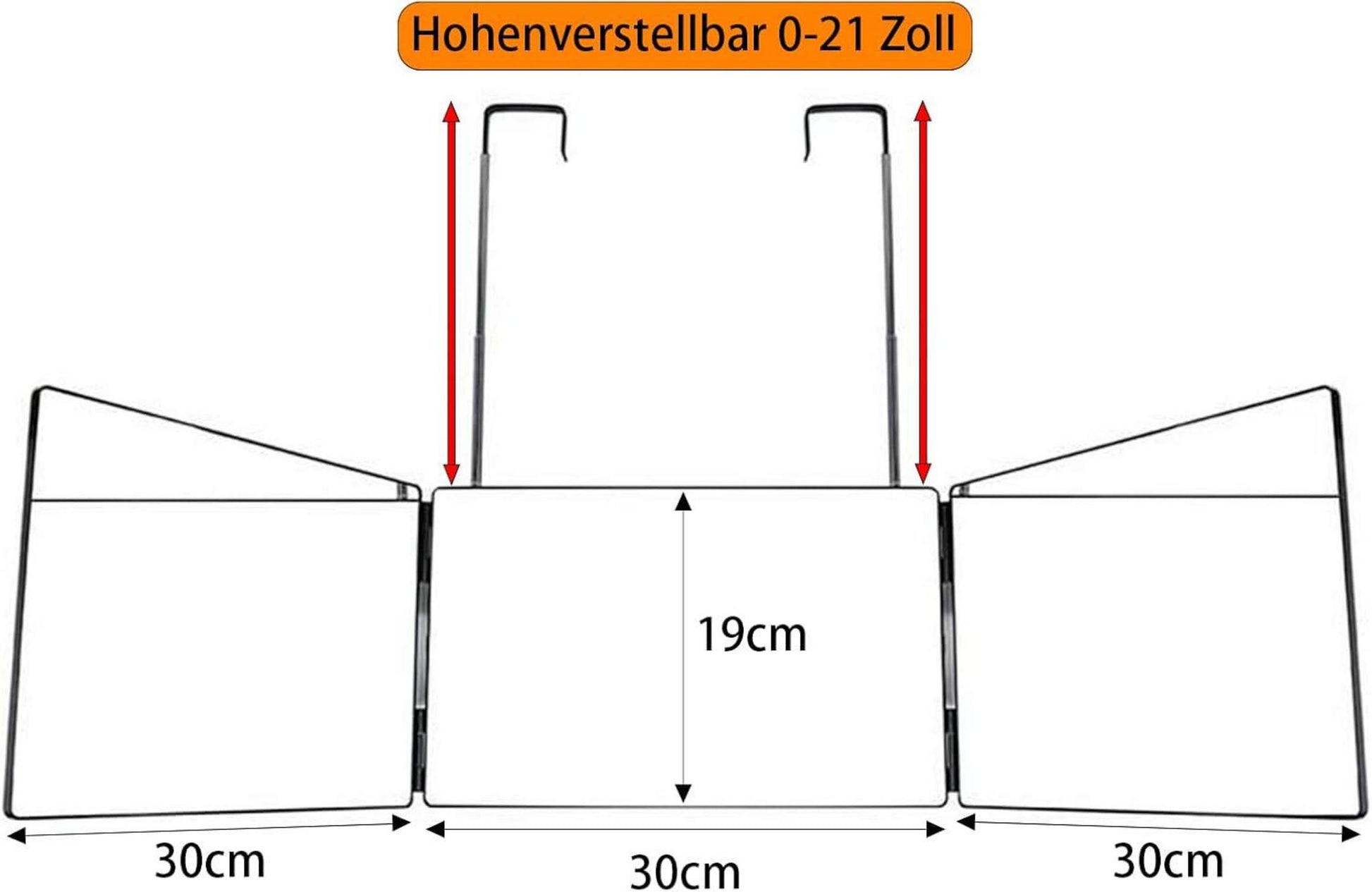 360-Grad-Dreifach-Faltspiegel mit verstellbarer