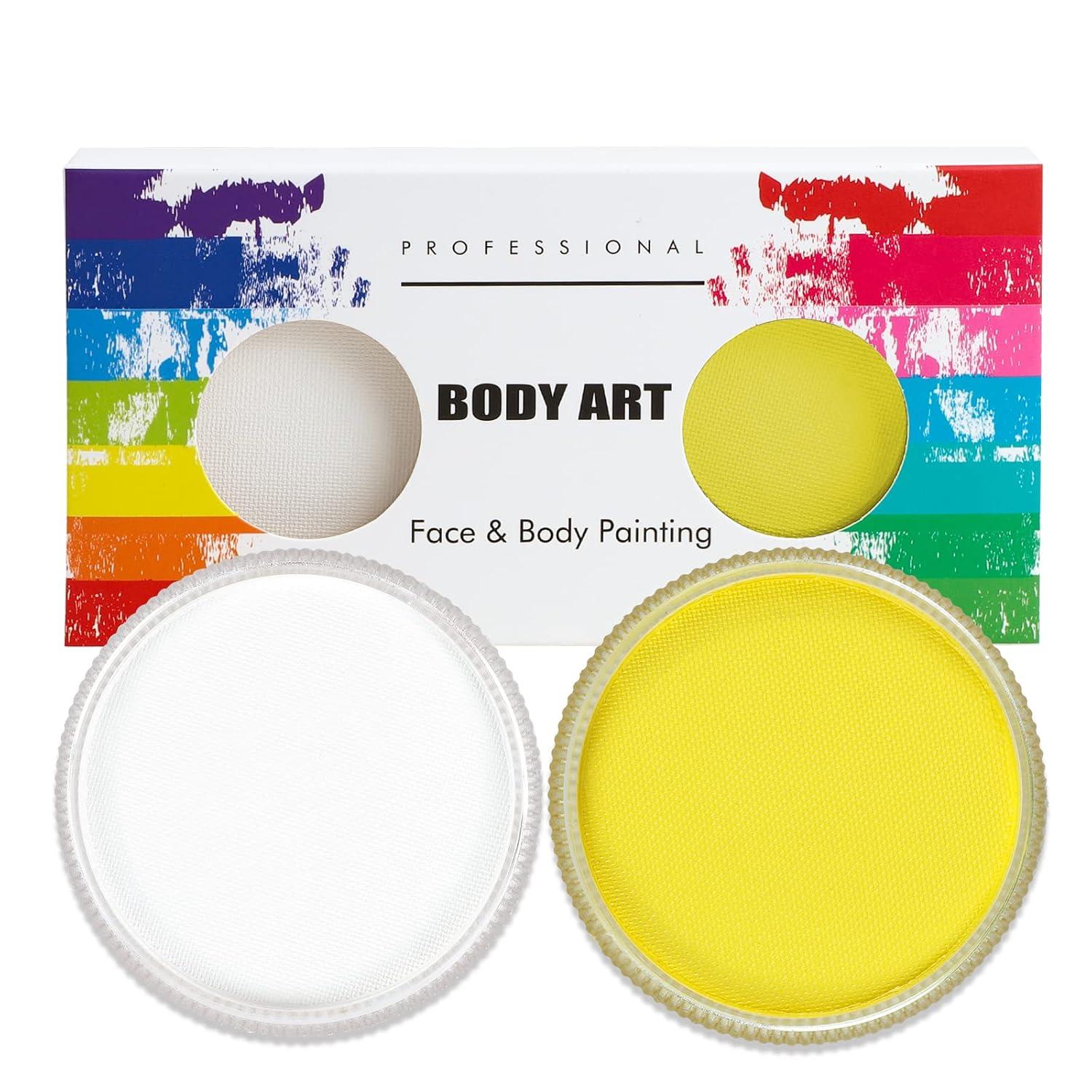 Profi-Schminke Fasching Set Wasservermalbar 30g x 2 Colors White
