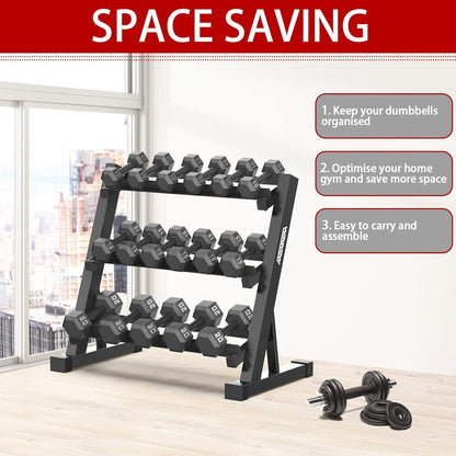 WINNOW Hantelständer mit 3 Ebenen für Heimtraining und Fitnessstudio